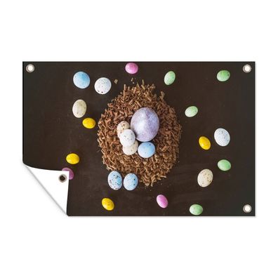 Outdoor-Poster Gartenposter 60x40 cm Ostereier - Regenbogen - Ostern (Gr. 60x40 cm)