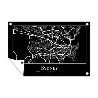 Outdoor-Poster Gartenposter 90x60 cm Karte - Sydney - Stadtplan (Gr. 90x60 cm)