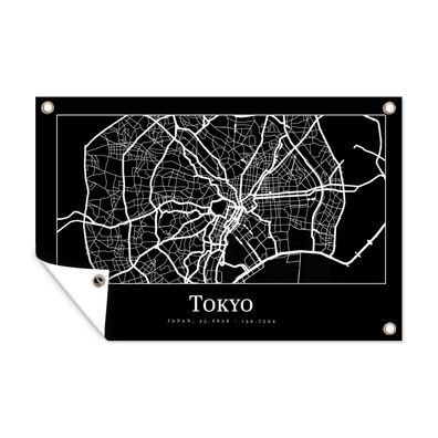 Outdoor-Poster Gartenposter 120x80 cm Karte - Tokio - Stadtplan - Karte
