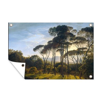 Outdoor-Poster Gartenposter 90x60 cm Italienische Landschaft mit Zirbelkiefer - Kuns