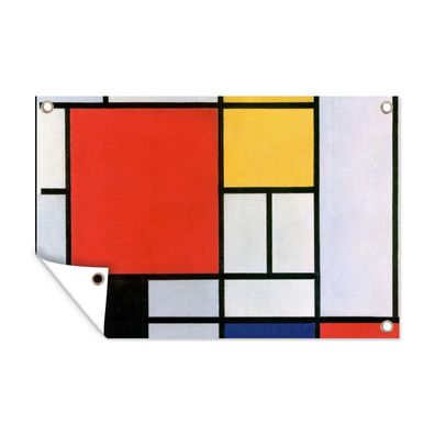 Outdoor-Poster Gartenposter 90x60 cm Kunst - Mondrian - Alte Meister (Gr. 90x60 cm)