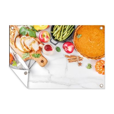 Outdoor-Poster Gartenposter 120x80 cm Gemüse - Obst - Fleisch - Kräuter