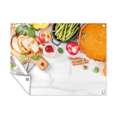 Outdoor-Poster Gartenposter 80x60 cm Gemüse - Obst - Fleisch - Kräuter