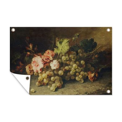 Outdoor-Poster Gartenposter 120x80 cm Obst - Stilleben mit Weintrauben - Alte Meiste