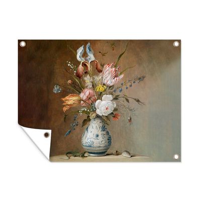 Outdoor-Poster Gartenposter 120x90 cm Alte Meister - Blumen - Balthasar van der Ast