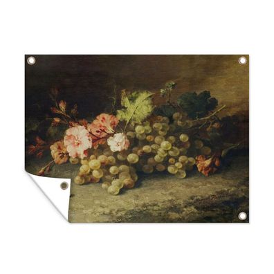 Outdoor-Poster Gartenposter 120x90 cm Obst - Stilleben mit Weintrauben - Alte Meiste