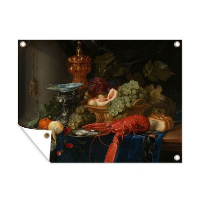 Outdoor-Poster Gartenposter 40x30 cm Stilleben mit einem goldenen Kelch - Gemälde -