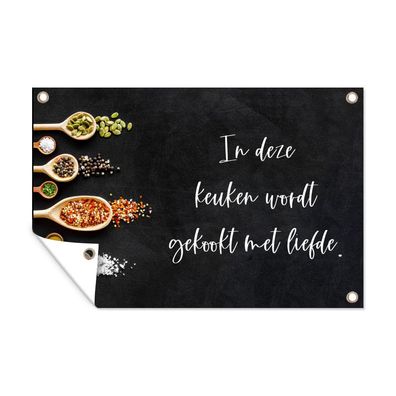 Outdoor-Poster Gartenposter 60x40 cm Zitate - Küche - Sprichwörter - In dieser Küche