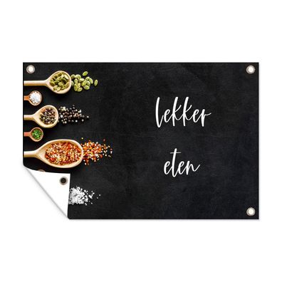 Outdoor-Poster Gartenposter 90x60 cm Zitate - Gewürze - Sprichwörter - Gutes Essen