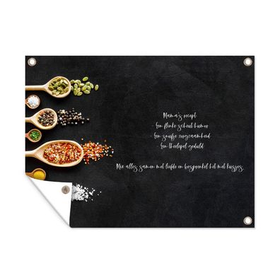 Outdoor-Poster Gartenposter 120x90 cm Zitate - Sprichwörter - Muttis Rezept - Küche