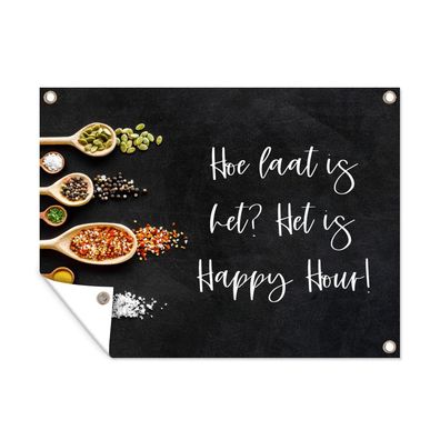 Outdoor-Poster Gartenposter 80x60 cm Wie spät ist es? Es ist Happy Hour! - Küche - S