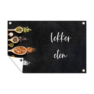 Outdoor-Poster Gartenposter 120x80 cm Zitate - Gewürze - Sprichwörter - Gutes Essen