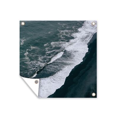 Outdoor-Poster Gartenposter 50x50 cm Wasser - Strand - Schwarz (Gr. 50x50 cm)