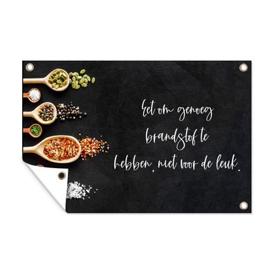 Outdoor-Poster Gartenposter 60x40 cm Sprichwörter - Küche - Zitate - Essen, um genug
