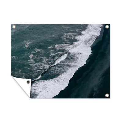 Outdoor-Poster Gartenposter 40x30 cm Wasser - Strand - Schwarz (Gr. 40x30 cm)
