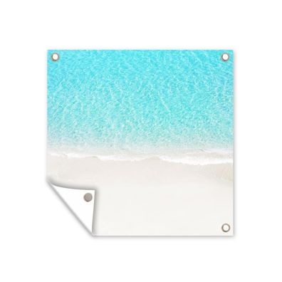 Outdoor-Poster Gartenposter 50x50 cm Blau - Wasser - Strand (Gr. 50x50 cm)