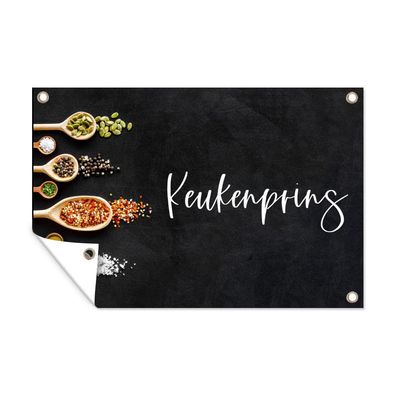 Outdoor-Poster Gartenposter 90x60 cm Männer - Küchenprinz - Zitate - Küche - Sprichw