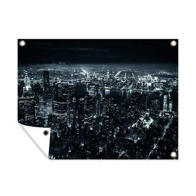 Outdoor-Poster Gartenposter 40x30 cm Skyline - New York - Nacht (Gr. 40x30 cm)