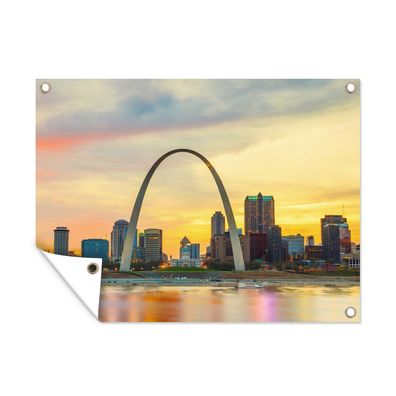 Outdoor-Poster Gartenposter 120x90 cm Skyline - New York - Bogen (Gr. 120x90 cm)