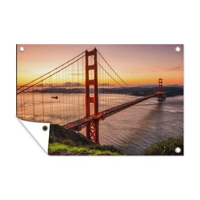 Outdoor-Poster Gartenposter 90x60 cm Brücke - Wasser - Vereinigte Staaten