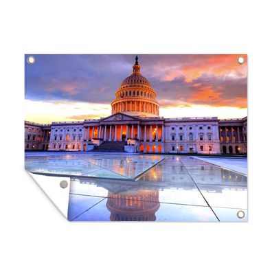 Outdoor-Poster Gartenposter 80x60 cm Kapitol - Architektur - Platz (Gr. 80x60 cm)