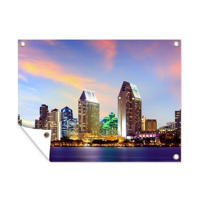 Outdoor-Poster Gartenposter 40x30 cm Skyline - Vereinigte Staaten - Wasser