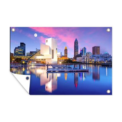 Outdoor-Poster Gartenposter 60x40 cm Wasser - Architektur - Stadt - Luft