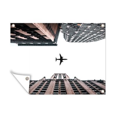 Outdoor-Poster Gartenposter 120x90 cm Flugzeuge - Stadt - Wohnung (Gr. 120x90 cm)