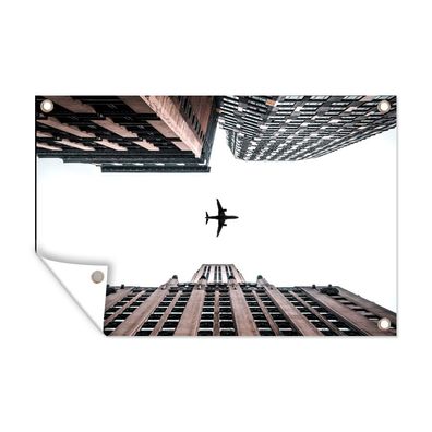 Outdoor-Poster Gartenposter 60x40 cm Flugzeuge - Stadt - Wohnung (Gr. 60x40 cm)