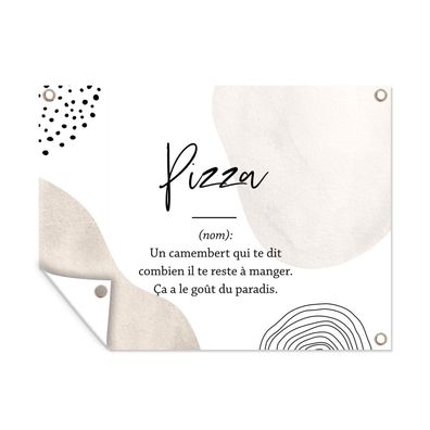 Outdoor-Poster Gartenposter 120x90 cm Sprichwörter - Pizza - Zitate - Wörterbuch - P