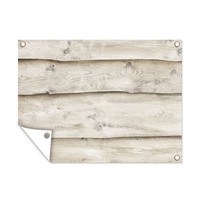 Outdoor-Poster Gartenposter 120x90 cm Weiß - Regale - Holz - Birke (Gr. 120x90 cm)