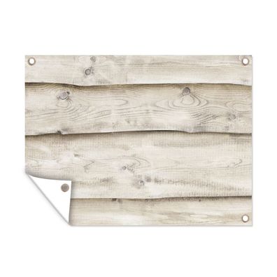 Outdoor-Poster Gartenposter 120x90 cm Weiß - Regale - Holz - Birke (Gr. 120x90 cm)