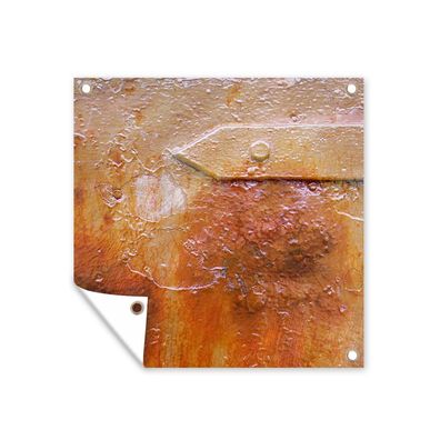 Outdoor-Poster Gartenposter 200x200 cm Rost - Retro - Stahl - Eisen (Gr. 200x200 cm)