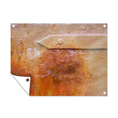 Outdoor-Poster Gartenposter 80x60 cm Rost - Retro - Stahl - Eisen (Gr. 80x60 cm)