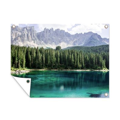 Outdoor-Poster Gartenposter 40x30 cm Berge - Bäume - Wasser (Gr. 40x30 cm)