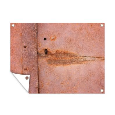 Outdoor-Poster Gartenposter 80x60 cm Metall - Rost - Industrie (Gr. 80x60 cm)