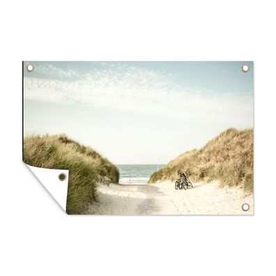 Outdoor-Poster Gartenposter 90x60 cm Strand - Düne - Himmel (Gr. 90x60 cm)