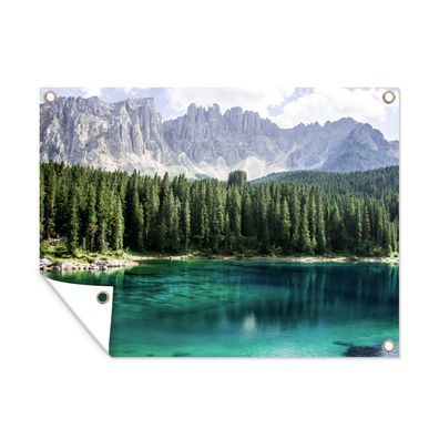 Outdoor-Poster Gartenposter 40x30 cm Berge - Bäume - Wasser (Gr. 40x30 cm)