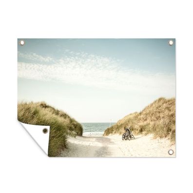 Outdoor-Poster Gartenposter 40x30 cm Strand - Düne - Himmel (Gr. 40x30 cm)