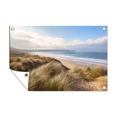 Outdoor-Poster Gartenposter 120x80 cm Düne - Strand - Wasser (Gr. 120x80 cm)