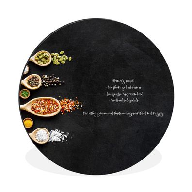 Wandbild Runde Bilder 120x120 cm Zitate - Sprichwörter - Muttis Rezept - Küche