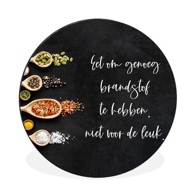 Wandbild Runde Bilder 30x30 cm Sprichwörter - Küche - Zitate - Essen, um genug Treibs