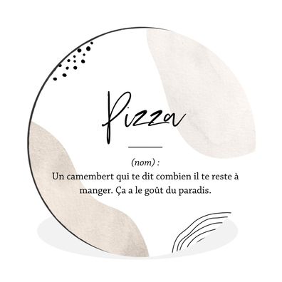 Wandbild Runde Bilder 90x90 cm Sprichwörter - Pizza - Zitate - Wörterbuch - Pizza def