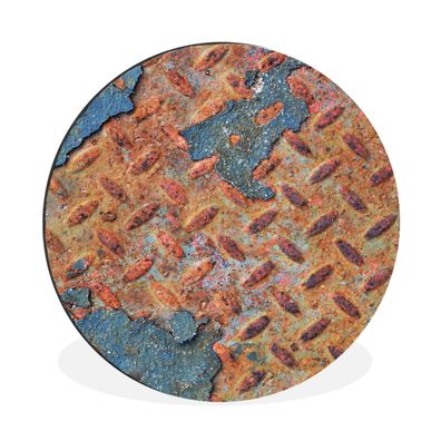 Wandbild Runde Bilder 140x140 cm Rost - Diamantplatte - Beton (Gr. 140x140 cm)