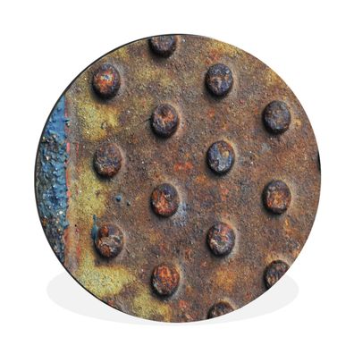 Wandbild Runde Bilder 30x30 cm Industriell - Diamantplatte - Rost (Gr. 30x30 cm)