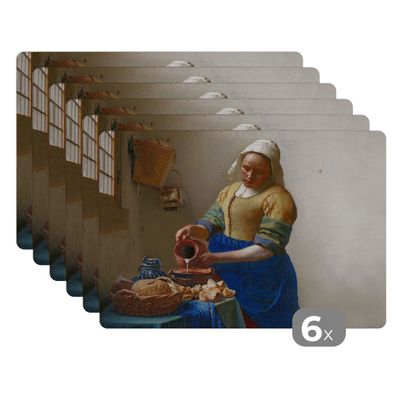 Placemats Tischset 6-teilig 45x30 cm Das Milchmädchen - Kunst - Alte Meister - Verm