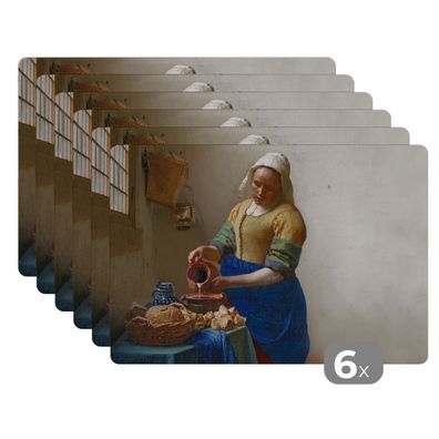 Placemats Tischset 6-teilig 45x30 cm Das Milchmädchen - Kunst - Alte Meister - Verm