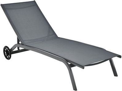Sonnenliege, Liegestuhl mit Rädern 150 kg belastbar, Outdoor-Liege für Pool Garten