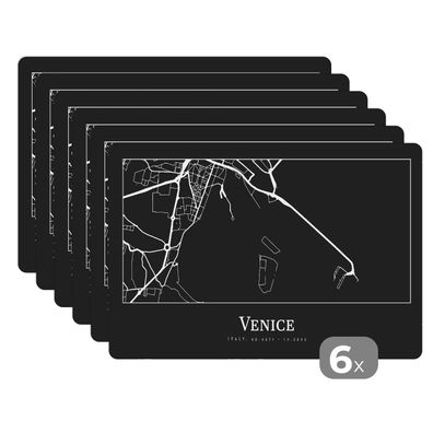 Placemats Tischset 6-teilig 45x30 cm Stadtplan - Venedig - Karte - Venedig