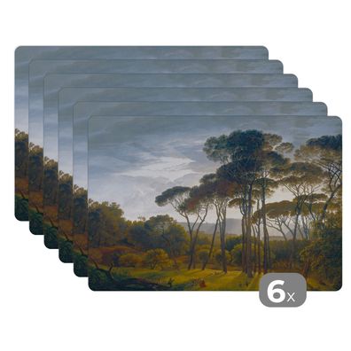 Placemats Tischset 6-teilig 45x30 cm Italienische Landschaft mit Zirbelkiefer - Kun